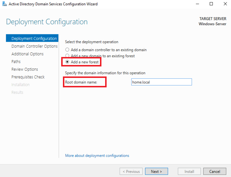 Set up Windows Server 2016 as a Domain Controller (DC)