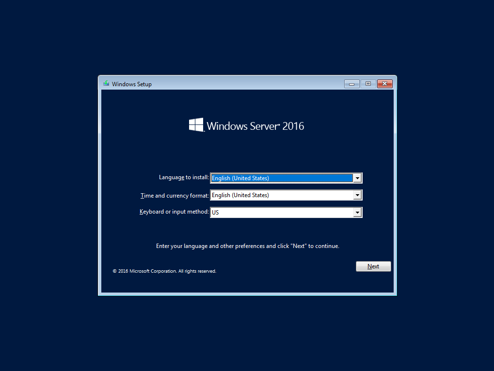 Install Windows Server 2016 on VMware in 5 Minutes