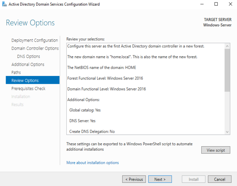 Set up Windows Server 2016 as a Domain Controller (DC)