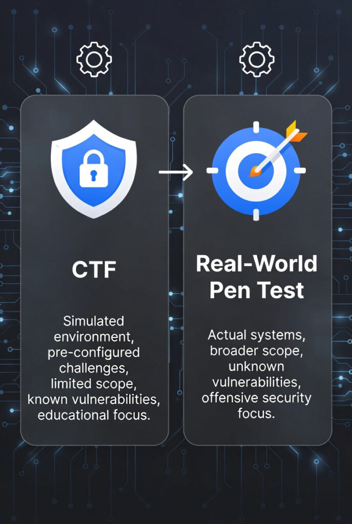 CTFs vs Real-World Pentesting What Beginners Must Know CTFs vs Real-World Pentesting What Beginners Must Know