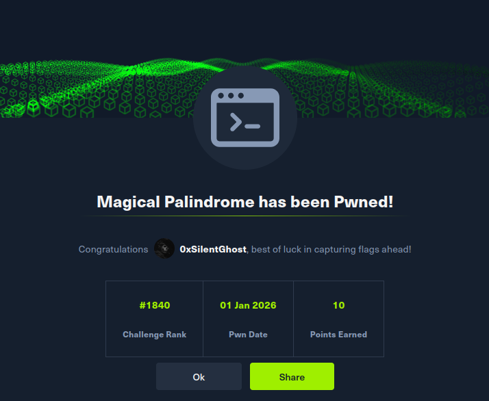 Magical Palindrome HackTheBox Web Challenge Writeup