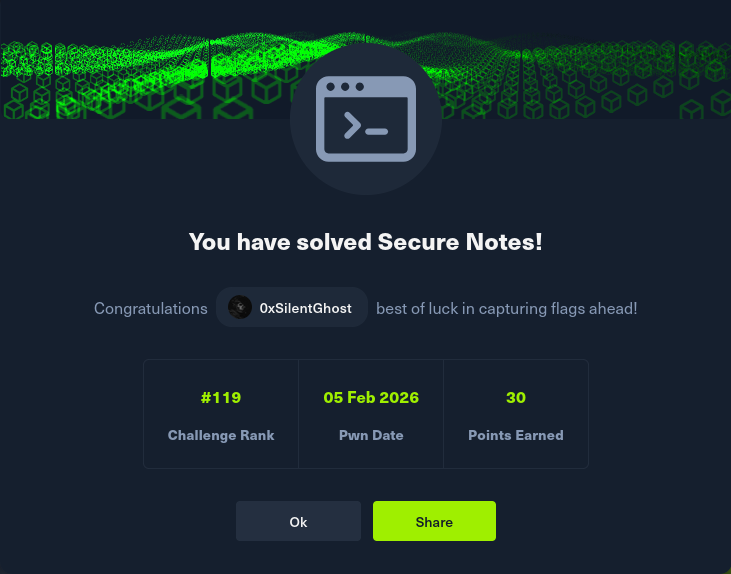 Secure Notes - HTB Writeup - Web Challenge Secure Notes - HTB Writeup | Web Challenge